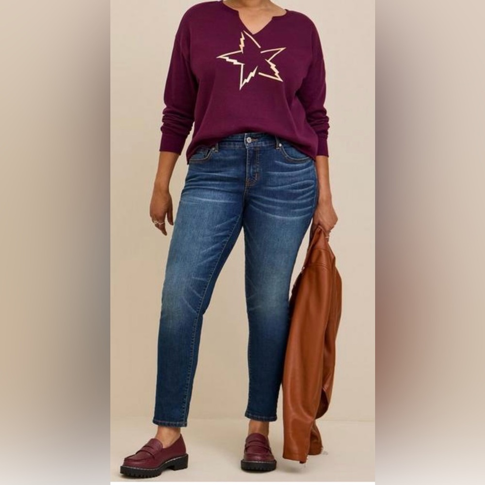 Torrid Women’s Crop Purple/Burgundy Sweatshirt SZ 0/12/L